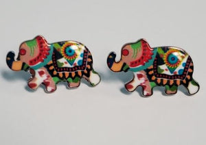 L203 Colorful Festive Elephant Earrings - Iris Fashion Jewelry