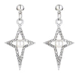 E748 Silver Rhinestone Twinkle Pearl Earrings - Iris Fashion Jewelry