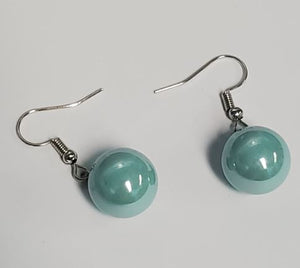 *E959 Light Blue Pearl Dangle Earrings - Iris Fashion Jewelry