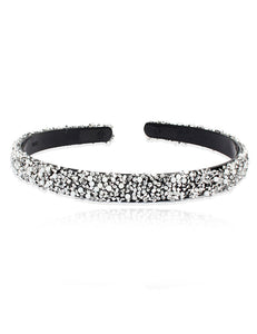 H260 Silver Bead Rhinestone & Pearl Head Band - Iris Fashion Jewelry