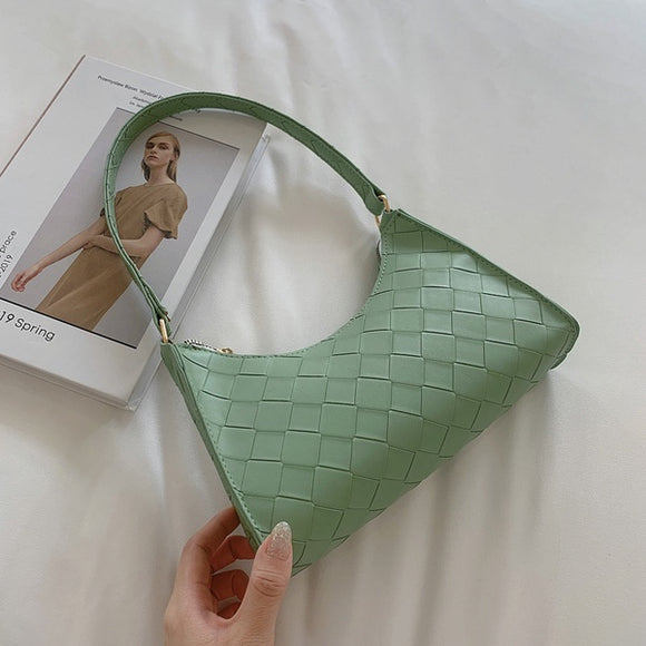 PB48 Mint Green Wide Weave Design Purse - Iris Fashion Jewelry