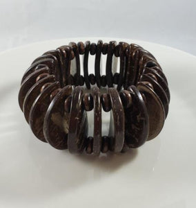 B326 Brown Wooden Disk Bead Bracelet - Iris Fashion Jewelry