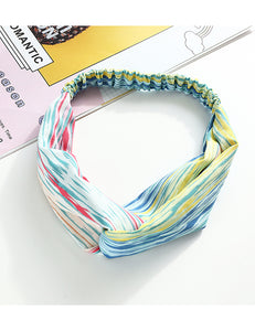 H32 Multi Color Stripes Hair Band - Iris Fashion Jewelry