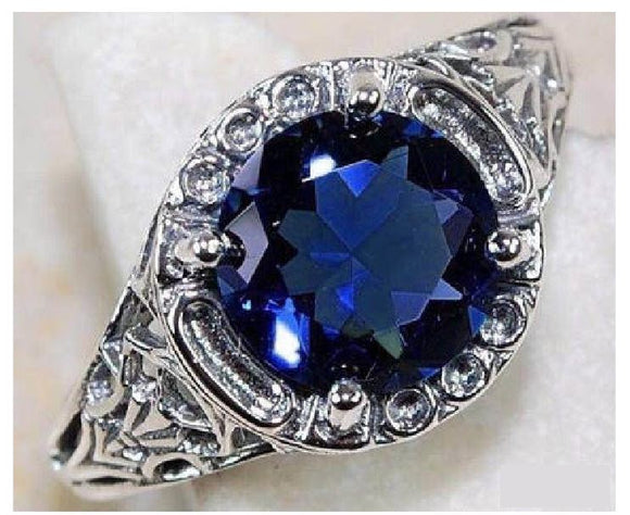 R166 Silver Royal Blue Gemstone Ring - Iris Fashion Jewelry