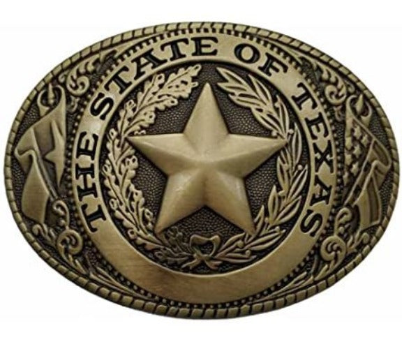 BU208 Gold Star The State of Texas Belt Buckle - Iris Fashion Jewelry