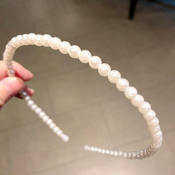 H228 White Pearl Hair Band - Iris Fashion Jewelry