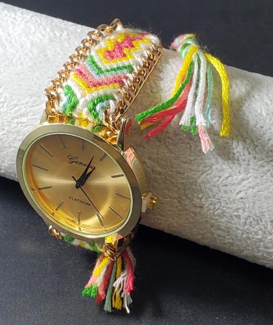 W525 Multi Colors Yarn Band Quartz Watch - Iris Fashion Jewelry