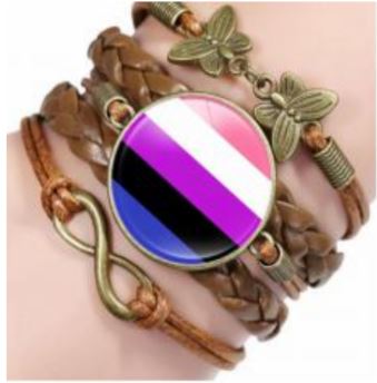 B995 Colorful Butterfly Infinity Leather Layered Bracelet - Iris Fashion Jewelry
