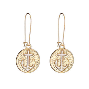 E902 Gold Silver Anchor Dangle Earrings - Iris Fashion Jewelry