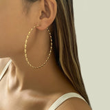 E1664 Gold Twisted Hoop Earrings - Iris Fashion Jewelry