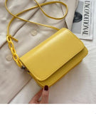 PB83 Yellow Chain Accent Shoulder Bag - Iris Fashion Jewelry