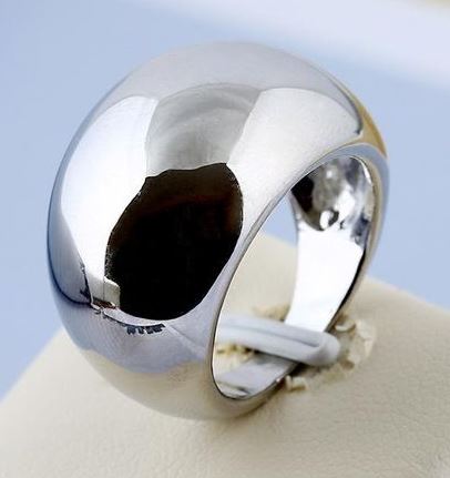 R450 Gun Metal Thick Smooth Ring - Iris Fashion Jewelry
