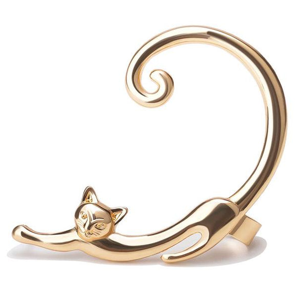E191 Gold Cuff Cat Earring - Iris Fashion Jewelry
