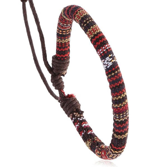 B150 Reds & Browns Braided Cord Bracelet - Iris Fashion Jewelry