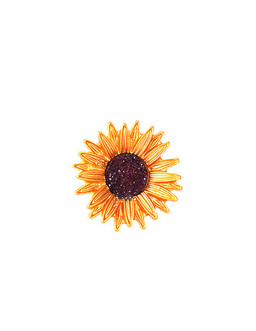F24 Gold Sunflower Fashion Pin - Iris Fashion Jewelry