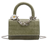 PB136 Sage Green Mini Crocodile Daisy Purse - Iris Fashion Jewelry
