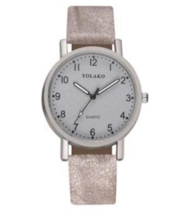 W553 Beige Suede Look Collection Quartz Watch - Iris Fashion Jewelry