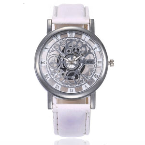 W154 White Band Silver Gears Collection Quartz Watch - Iris Fashion Jewelry