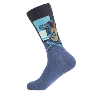 SF685 Blue Picasso Guitar Socks - Iris Fashion Jewelry