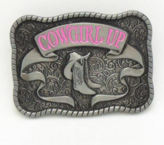 BU137 Cowgirl Up Belt Buckle - Iris Fashion Jewelry
