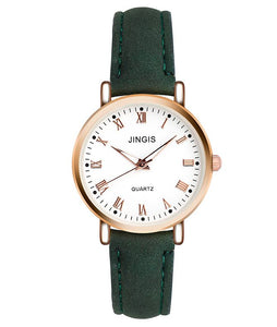 W402 Dark Green Roman Numerals Quartz Watch - Iris Fashion Jewelry