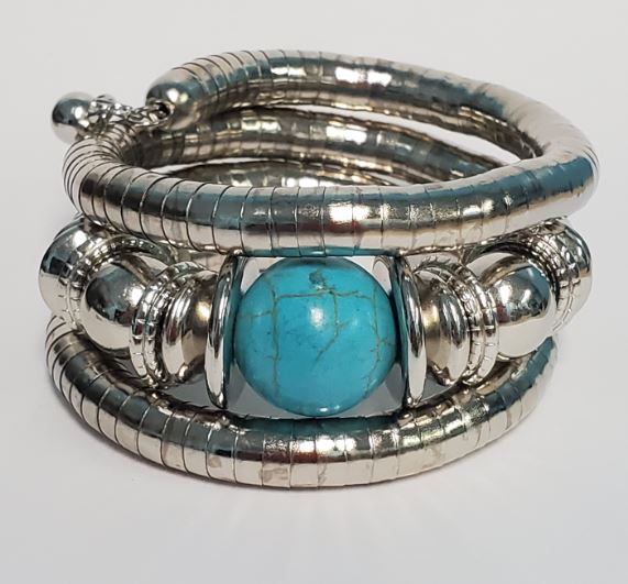 B61 Turquoise & Silver Color Bracelet - Iris Fashion Jewelry