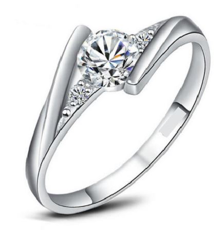 R136 Silver Simple Gemstone Ring - Iris Fashion Jewelry