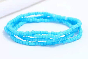 B1082 Fashion Blue Seed Beads Strand Bracelet - Iris Fashion Jewelry