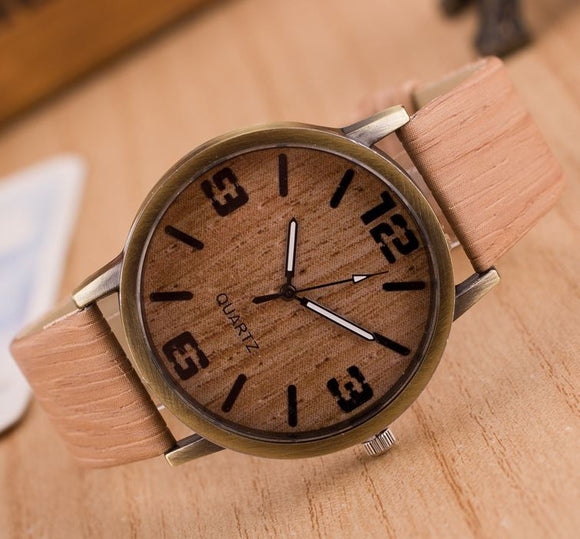 W452 Brown Woodgrain Quartz Watch - Iris Fashion Jewelry