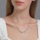 N1339 Gold Chain Multi Pearl Necklace with FREE Earrings - Iris Fashion Jewelry