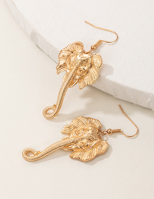E1749 Gold Elephant Earrings - Iris Fashion Jewelry