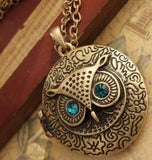 N343 Bronze Owl Locket Necklace with FREE Earrings - Iris Fashion Jewelry