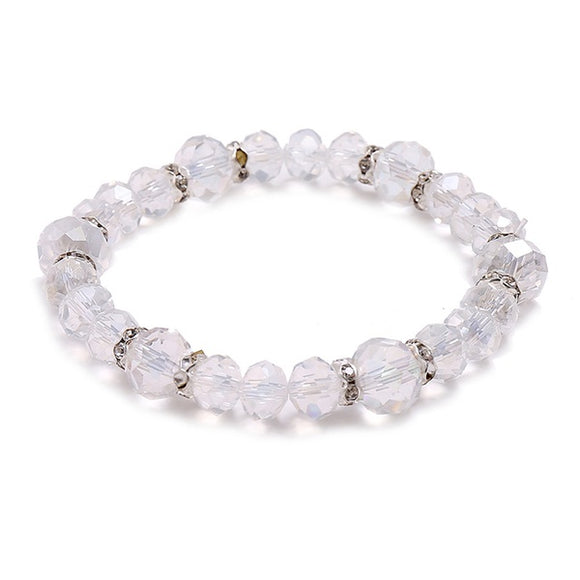 B38 Clear Bead Rhinestone Bracelet - Iris Fashion Jewelry