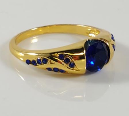 R64 Gold Royal Blue Gemstone Ring - Iris Fashion Jewelry