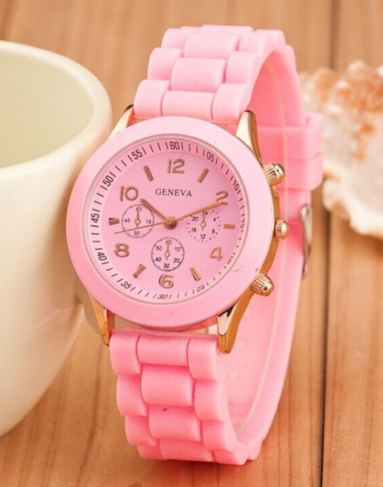 W337 Pink Silicone Collection Quartz Watch - Iris Fashion Jewelry