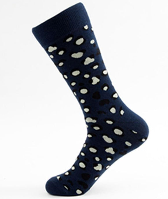 SF946 Navy Blue Leopard Print Socks - Iris Fashion Jewelry