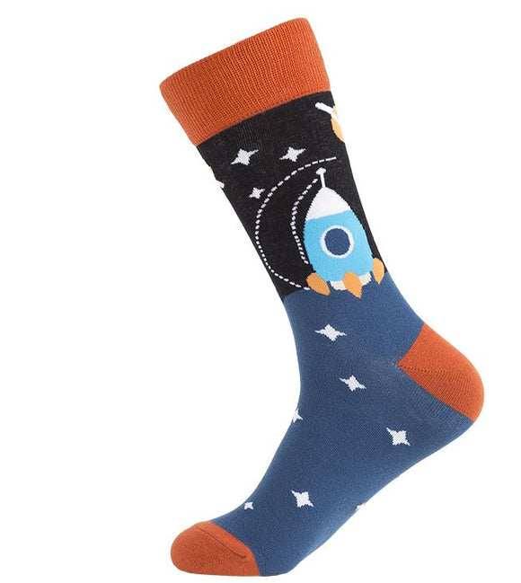 SF687 Blue & Black Space Shuttle Socks - Iris Fashion Jewelry