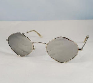 S412 Silver Metal Frame Mirror Lens Fashion Sunglasses - Iris Fashion Jewelry