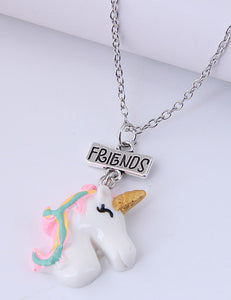 L24 Silver Unicorn "Friends" Necklace FREE EARRINGS - Iris Fashion Jewelry