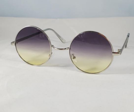 S439 Silver Metal Frame Purple/Yellow Lens Fashion Sunglasses - Iris Fashion Jewelry