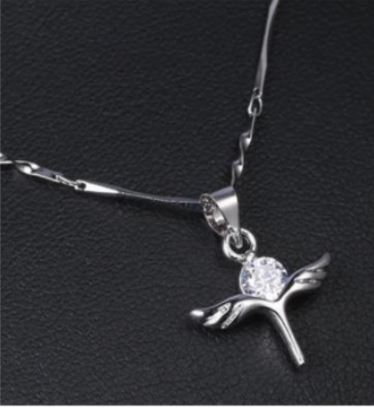 N11 Silver Dainty Wings Rhinestone Necklace with FREE Earrings - Iris Fashion Jewelry
