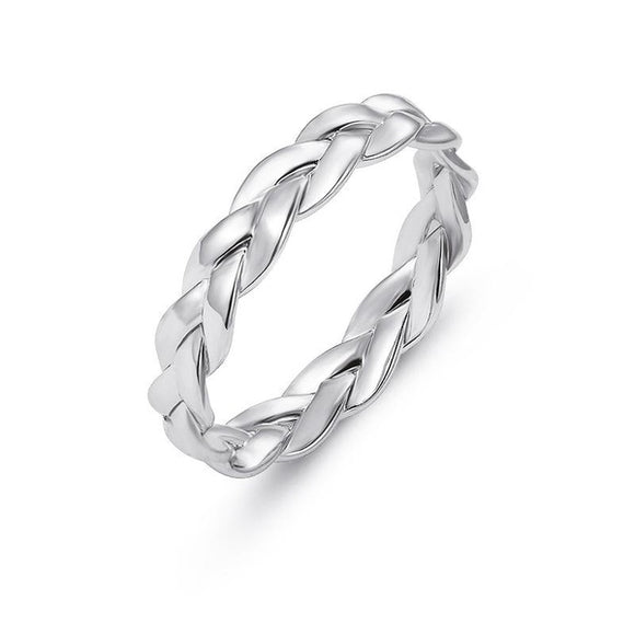 R183 Silver Braided Ring - Iris Fashion Jewelry