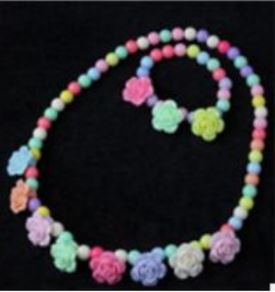 L312 Colorful Roses Necklace & Bracelet Set - Iris Fashion Jewelry