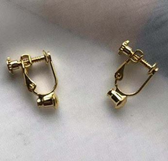 E1067 Gold Clip On Earring Converters For Non Pierced Ears - Iris Fashion Jewelry