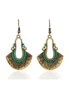 E1653 Antique Gold Oxidized Look Abstract Earrings - Iris Fashion Jewelry