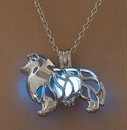 N10 Silver Glow in the Dark Dog Necklace with FREE EARRINGS - Iris Fashion Jewelry