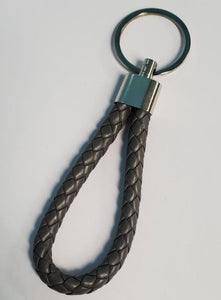 K107 Gray Leather Keychain - Iris Fashion Jewelry