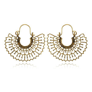 E1469 Gold Openwork Metal Earrings - Iris Fashion Jewelry