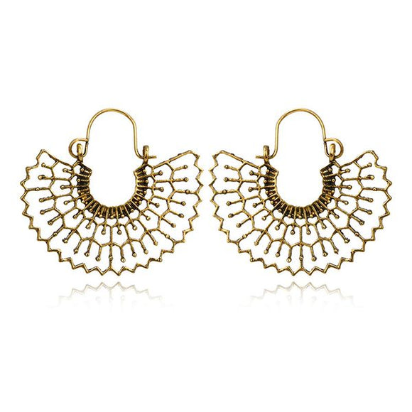 E1469 Gold Openwork Metal Earrings - Iris Fashion Jewelry