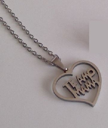 N893 Silver Te Amo Mama Heart Necklace with FREE Earrings - Iris Fashion Jewelry